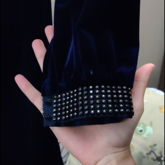 Blue velvet dress - Picture 4 of 4